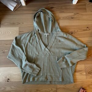 Olive Green Women's Hooded Sweater